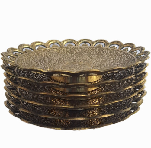 پیش دستی برنجی طرح طاووسی ۸اینچ(۲۰سانت)